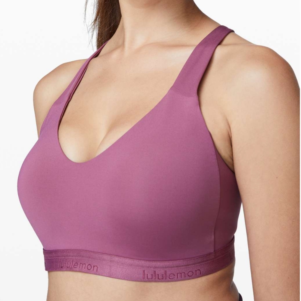Lululemon Up For It Purple sports bra, crossback wire free plum 34C VTPM 83347